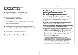 Diese Vorteile bietet Ihnen Ihre Apotheke vor Ort