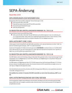 SEPA-Änderung - Bank Austria