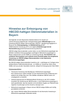 Hinweise zur Entsorgung von HBCDD