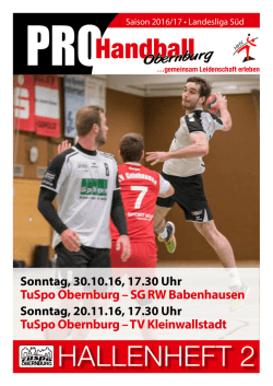 Hallenheft 01 zum Heimspiel Tuspo vs.TV Gelnhausen II am So