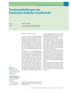 Praxisempfehlungen der Deutschen Diabetes Gesellschaft