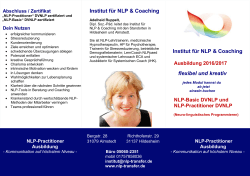 2016 2017 Flyer NLP Practitioner Ausbildung Adelheid Ruppelt