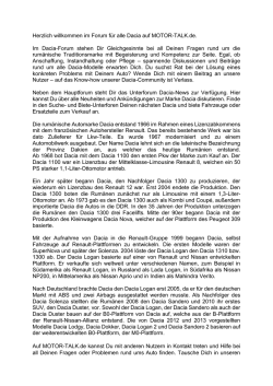 Herzlich willkommen im Forum f&uuml;r alle Dacia auf MOTOR