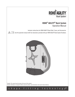 ROHO® AGILITY® Back System Operation Manual