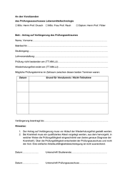 Herrn Prof. Drusch MSc: Frau Prof. Rauh D