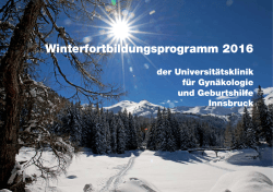 Winterfortbildungsprogramm 2016