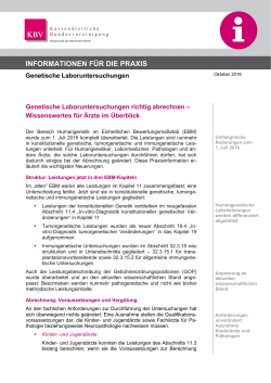 Genetische Laboruntersuchungen richtig abrechnen