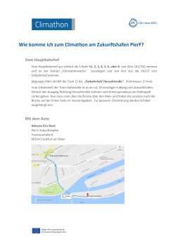 Wie komme ich zum Climathon am Zukunftshafen PierF?