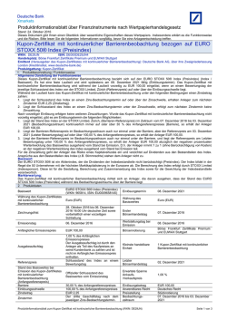 Produktinformationsblatt - db-X markets