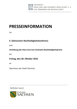 Pressemappe - Sächsische Hans Carl von Carlowitz Gesellschaft
