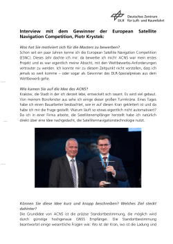 Interview mit dem Gewinner der European Satellite