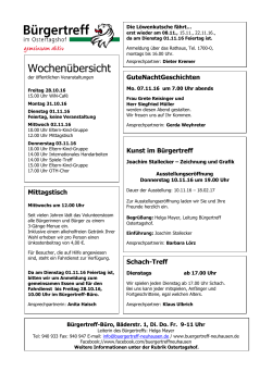 Aktuelle Wochenübersicht - Bürgertreff Neuhausen/Filder