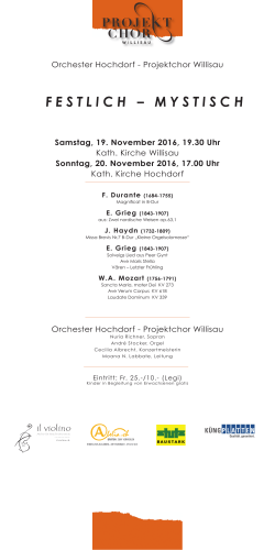 Programm - Orchester Hochdorf