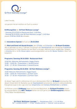 Einladung zur Qi-Point Wellness Lounge