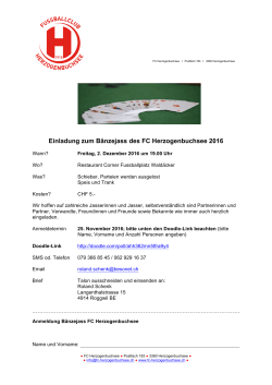 Einladung zum Bänzejass des FC Herzogenbuchsee 2016
