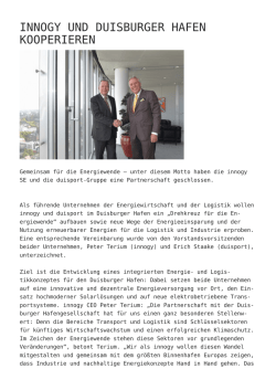 innogy und Duisburger Hafen kooperieren