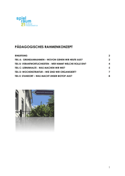P&auml;dagogisches Konzept - Spielraum21 &ndash; Die Berner
