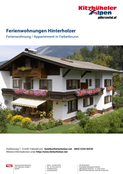 Ferienwohnungen Hinterholzer in Fieberbrunn