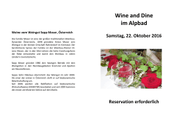 Wine and Dine im Alpbad