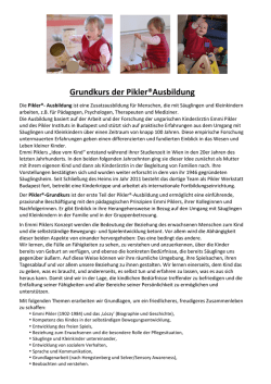 Grundkurs der Pikler&reg;Ausbildung