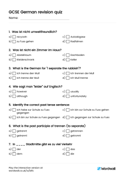 GCSE German revision quiz