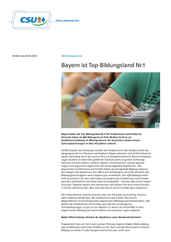 Bayern ist Top-Bildungsland Nr.1
