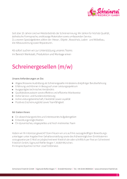 Schreinergesellen (m/w) - Schreinerei Friedrich GmbH