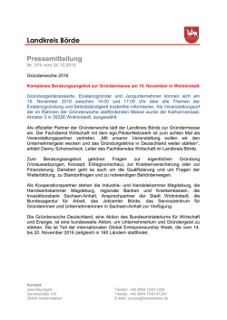 Gr&uuml;nderwoche 2016 / Komplexes
