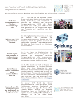 Newsletter 02 – 2016 - Stiftung Digitale Spielekultur