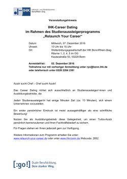 Relaunch Your Career - IHK Bonn/Rhein-Sieg