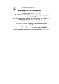 Page 1 f Die Gemeinde Hemsbünde sucht