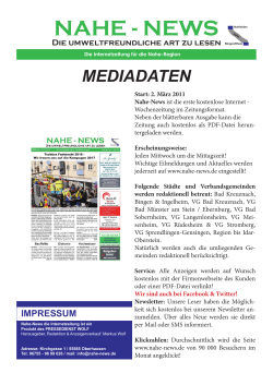 Mediadaten - Nahe-News - Die Internetzeitung für die Nahe