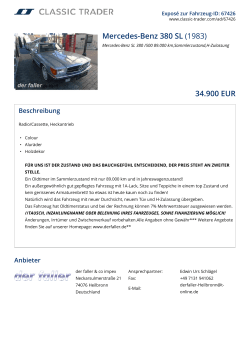 Mercedes-Benz 380 SL (1900) 34.900 EUR