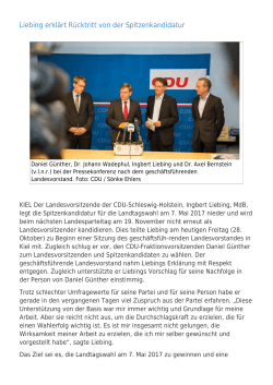 Liebing erklärt Rücktritt von der Spitzenkandidatur