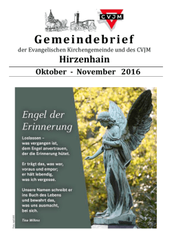 Gemeindebrief Okt/Nov 2016 - CVJM Eschenburg