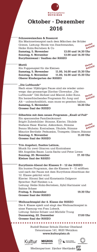 Oktober - Dezember 2016 - Rudolf Steiner Schule Zürcher Oberland