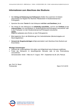 Information zur Beantragung des Abschluss