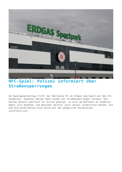 HFC-Spiel: Polizei informiert &uuml;ber Stra&szlig;ensperrungen