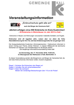 Einbruchschutz geht alle an!