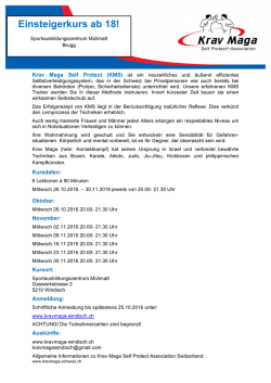 Einf&uuml;hrungskurs Herbst 2016 Informationen