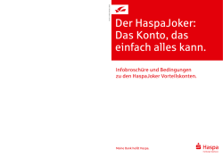 Infobrosch&uuml;re und Bedingungen zu den HaspaJoker Vorteilskonten