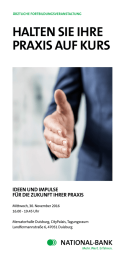 HALTEN SIE IHRE PRAXIS AUF KURS - National-Bank