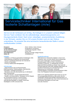 Servicetechniker International für Gas Isolierte Schaltanlagen