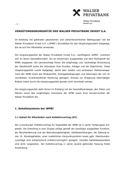 Information &uuml;ber Grunds&auml;tze der Verg&uuml;tungspolitik