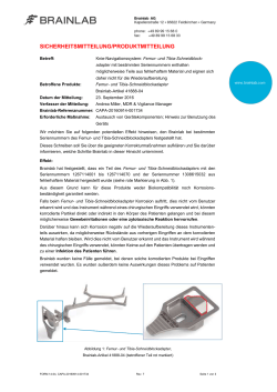 Field Safet Notice / Product Notification