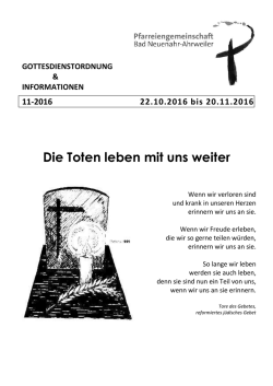 Die Toten leben mit uns weiter