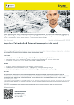 Ingenieur Elektrotechnik Automatisierungstechnik Job in