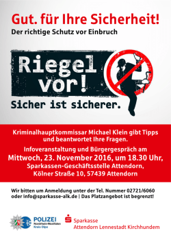 Gut. f&uuml;r Ihre Sicherheit!