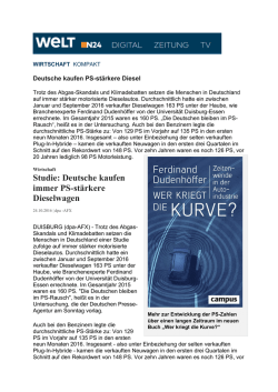 Deutsche kaufen PS-stärkere Diesel