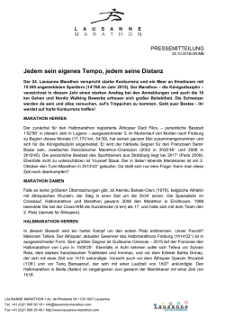 Jedem sein eigenes Tempo, jedem seine Distanz
